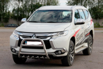 Mitsubishi Pajero Sport 2015- гг. Передняя защита WT008 (нержавейка) фото 3