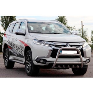 Передняя защита WT008 (нержавейка) Mitsubishi Pajero Sport 2015- гг. фото 2