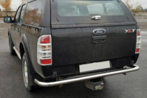 Ford Ranger 2007-2011 гг. Задняя защита AK005 (2 шт., нерж. сталь) фото 1