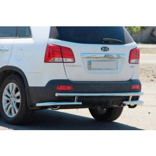 Задняя дуга AK003-2 (нержавейка) Kia Sorento II XM 2009-2014 гг. фото 3