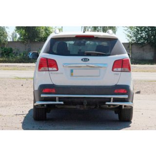 Задняя дуга AK003-2 (нержавейка) Kia Sorento II XM 2009-2014 гг. фото 2