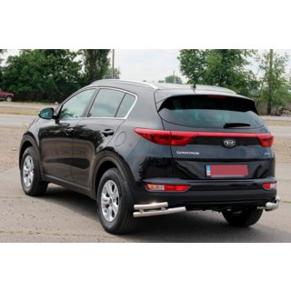 Задняя защита двойные углы AK003 Двойной (нерж) Kia Sportage 2015-2021 гг. фото 4