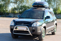 Hyundai Tucson JM 2004- гг. Кенгурятник WT025 (нержавейка) фото 2