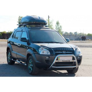 Кенгурятник WT025 (нержавейка) Hyundai Tucson JM 2004- гг. фото 3