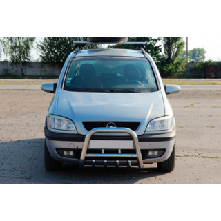 Кенгурятник QT006 (нержавейка) Opel Zafira A 1998-2005 гг. фото 1