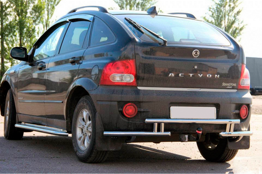 SsangYong Action 2005-2018 гг. Задняя защита AK005-2 (нерж. сталь) Image