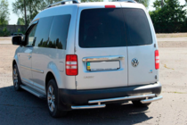 Volkswagen Caddy 2010-2015 гг. Задняя дуга AK003-2 (2 шт., нержавейка) фото 4