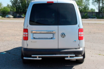Volkswagen Caddy 2010-2015 гг. Задняя дуга AK003-2 (2 шт., нержавейка) фото 3