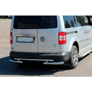 Задняя дуга AK003-2 (2 шт., нержавейка) Volkswagen Caddy 2010-2015 гг. фото 1