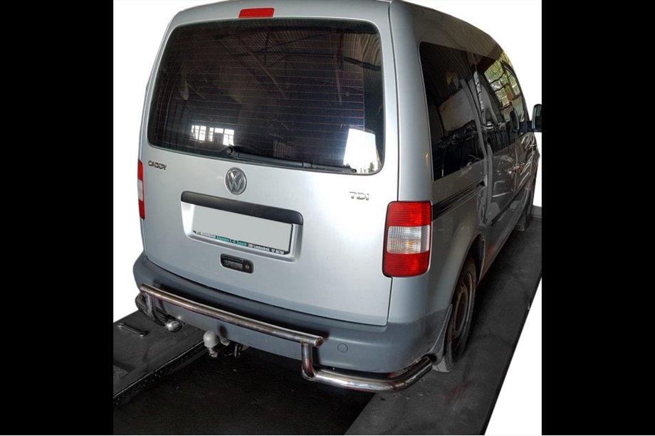 Volkswagen Caddy 2010-2015 гг. Задняя дуга AK003-3 (2 шт., нержавейка) Фото 3