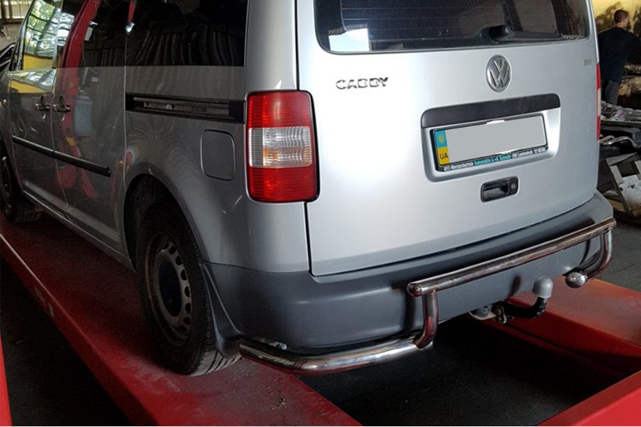 Volkswagen Caddy 2010-2015 гг. Задняя дуга AK003-3 (2 шт., нержавейка) Фото 1