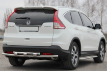 Honda CRV 2012-2016 гг. Задняя дуга AK002-двойная (нержавейка) фото 1