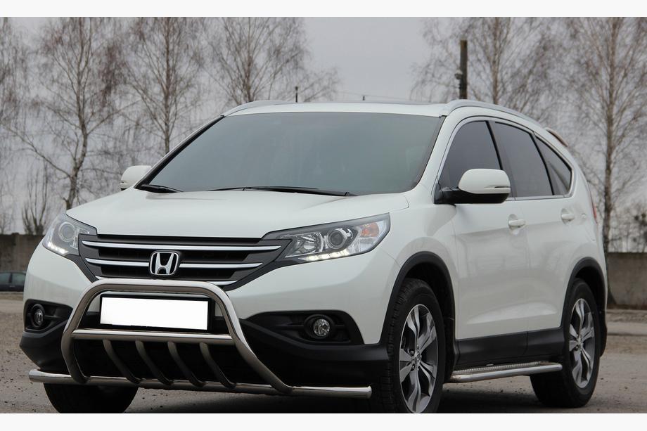 Honda CRV 2012-2016 гг. Передняя защита WT003-ST-V1 (нержавейка) Фото 3