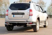 Dacia Duster 2008-2018 гг. Задняя дуга AK005-Special (нерж. сталь) фото 3