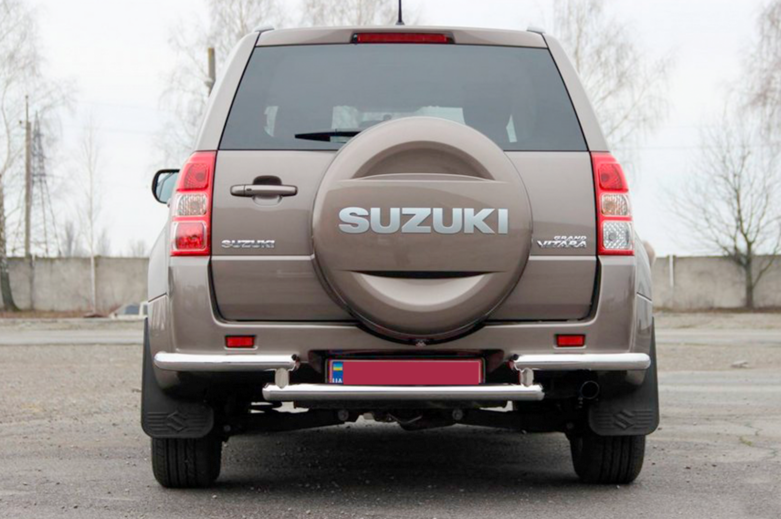 Задній захист AK003-2 (нерж) для Suzuki Grand Vitara 2005-2017 рр - фото 2