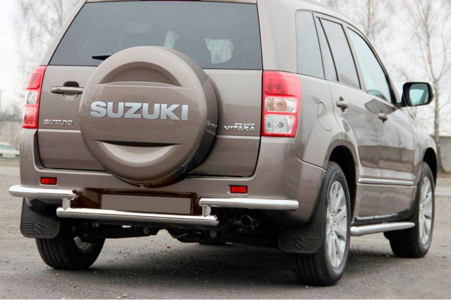 Suzuki Grand Vitara 2005-2017 гг. Задняя защита AK003-2 (нержавейка) Фото 3