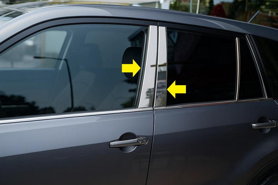 Suzuki Grand Vitara 2005-2017 гг. Накладки на дверные стойки из нержавеющей стали (8 шт) Фото 1