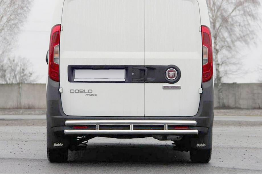 Fiat Doblo II 2010-2022 гг. Задняя дуга AK002/1-Двойная (нерж. сталь) Image