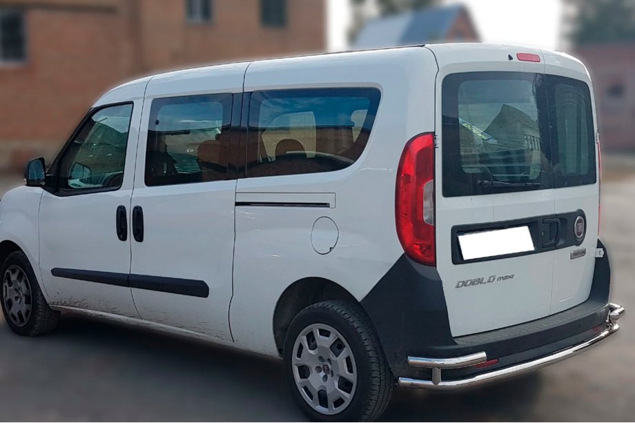 Fiat Doblo II 2010-2022 гг. Задняя дуга AK005/2-Двойная (нерж. сталь) Фото 3