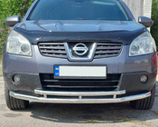 Nissan Qashqai 2010-2014 гг. Передняя двойная дуга ST014 (нержавейка) фото 1