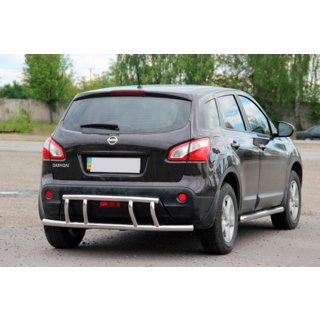 Задняя дуга AK011 (нержавейка) Nissan Qashqai 2010-2014 гг. фото 3