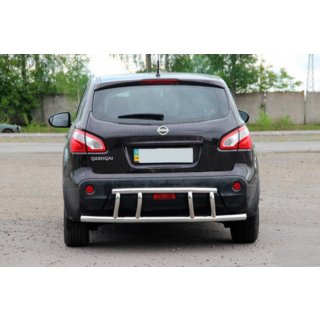 Задняя дуга AK011 (нержавейка) Nissan Qashqai 2007-2010 гг. фото 3