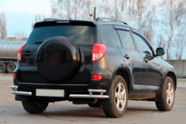 Toyota Rav 4 2006-2013 гг. Задние уголки AK003-Double (2 шт., нержавейка) фото 1