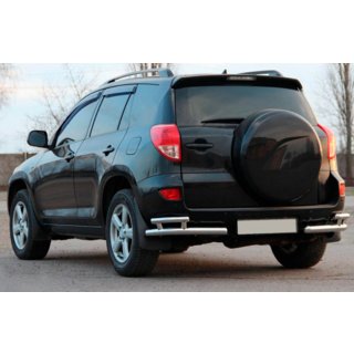 Задние уголки AK003-Double (2 шт., нержавейка) Toyota Rav 4 2006-2013 гг. фото 3