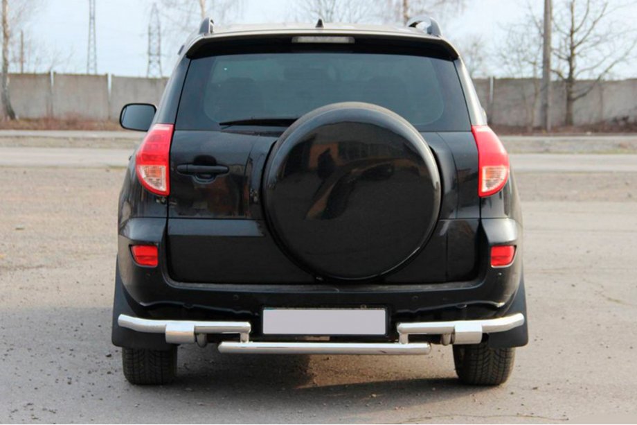 Toyota Rav 4 2006-2013 гг. Задняя защита AK005-2 (2 шт., нержавейка) Фото 2