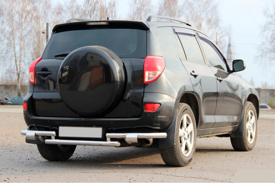 Toyota Rav 4 2006-2013 гг. Задняя защита AK005-2 (2 шт., нержавейка) Фото 3