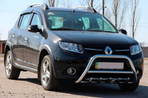Renault Sandero 2013-2022 гг. Передняя дуга WT003 (нерж. сталь) 60 мм фото 3