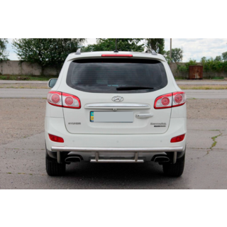 Задняя дуга AK002-2 (нержавейка) Hyundai Santa Fe 2 2006-2012 гг. фото 3
