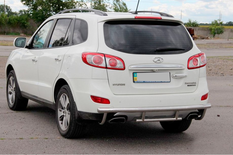 Hyundai Santa Fe 2 2006-2012 гг. Задняя дуга AK002-2 (нержавейка) Фото 2