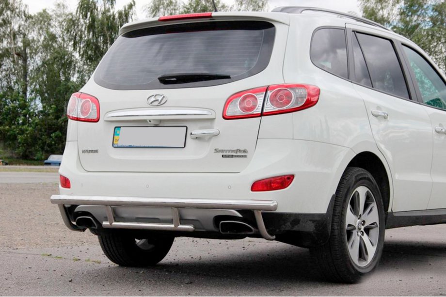 Hyundai Santa Fe 2 2006-2012 гг. Задняя дуга AK002-2 (нержавейка) Фото 1