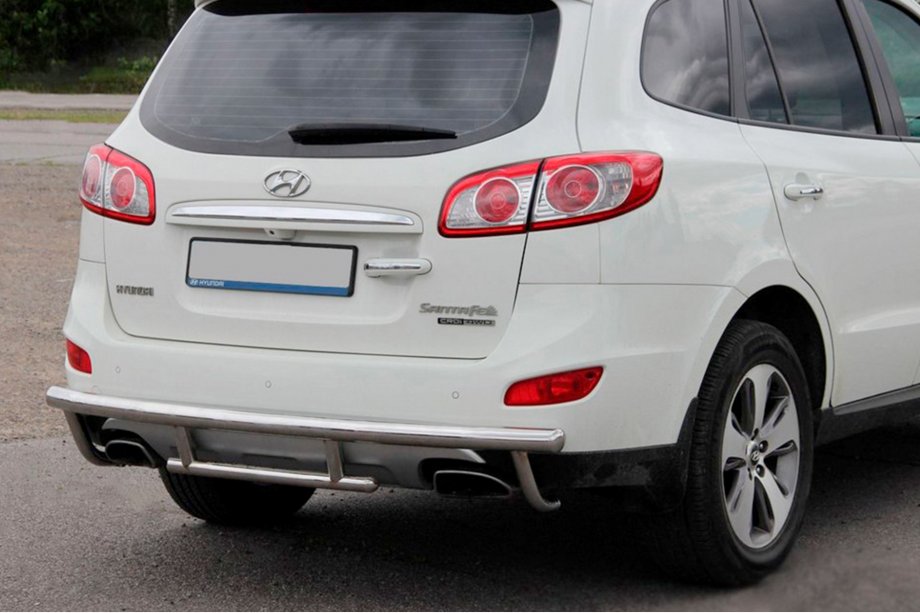 Hyundai Santa Fe 2 2006-2012 гг. Задняя дуга AK002-2 (нержавейка) Фото 4