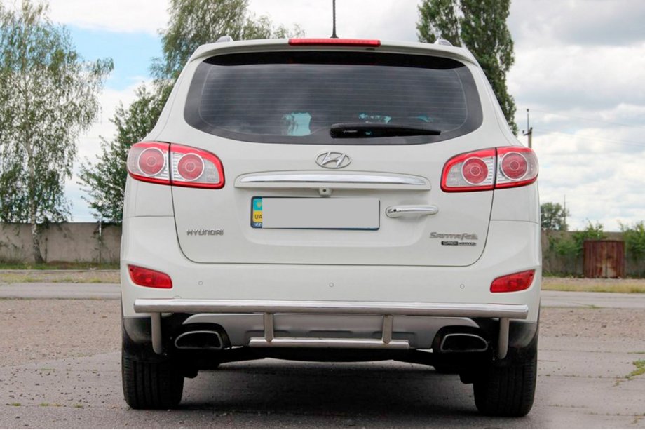 Hyundai Santa Fe 2 2006-2012 гг. Задняя дуга AK002-2 (нержавейка) Фото 6