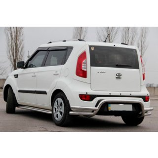 Задняя защита AK007-2 (нержавейка) Kia Soul II 2013-2018 гг. фото 2