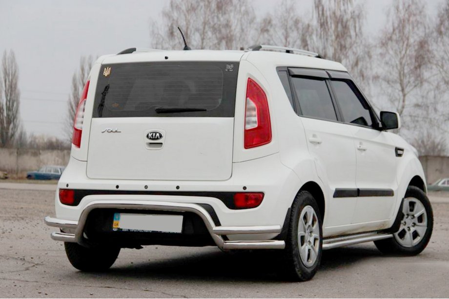 Kia Soul II 2013-2018 гг. Задняя защита AK007-2 (нержавейка) Фото 4