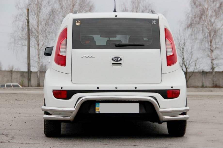 Kia Soul II 2013-2018 гг. Задняя защита AK007-2 (нержавейка) Фото 3