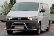 Volkswagen T5 2010-2015 гг. Кенгурятник WT007ST (нержавейка) фото 2