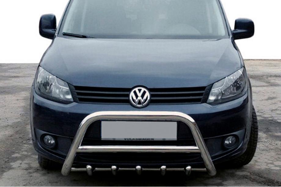Volkswagen Caddy 2010-2015 гг. Защита переднего бампера WT003 (60 мм, нержавейка) Image