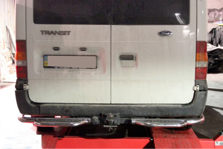 Ford Transit 2000–2014 гг. Задняя защитная подножка AK-Special (нерж.) Фото 3