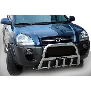 Кенгурятник WT004 (нержавейка) Hyundai Tucson JM 2004- гг. фото 1