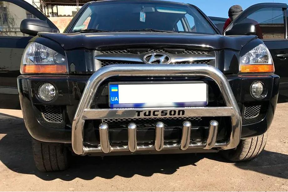 Hyundai Tucson JM 2004- гг. Кенгурятник WT004 (нержавейка)