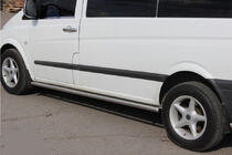 Mercedes Vito W639 2004-2014 гг. Боковые трубы BB001 (2 шт., нержавейка) фото 3