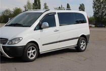 Mercedes Vito W639 2004-2014 гг. Боковые трубы BB001 (2 шт., нержавейка) фото 2