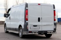 Renault Trafic 2001–2015 гг. Задняя защита AK003-Plus-2 (нержавейка) фото 3