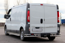 Renault Trafic 2001–2015 гг. Задняя защита AK003-Plus-2 (нержавейка) фото 3