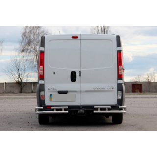 Задняя защита AK003-Plus-2 (нержавейка) Renault Trafic 2001-2015 гг. фото 2