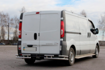 Opel Vivaro 2001–2015 гг. Задняя защита AK003-Plus-2 (нержавейка) фото 1